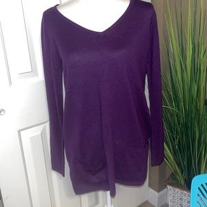 NY&C Purple Sweater with pockets Size Small